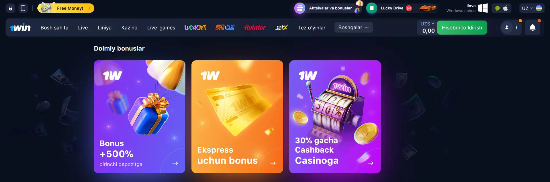 1win bonuslari
